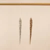 Set 12 ghiaccioli h 6 cm glitter 2 assortimenti champagne rame