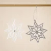 Hollow star h 12 cm 2 assortimenti bianco argento