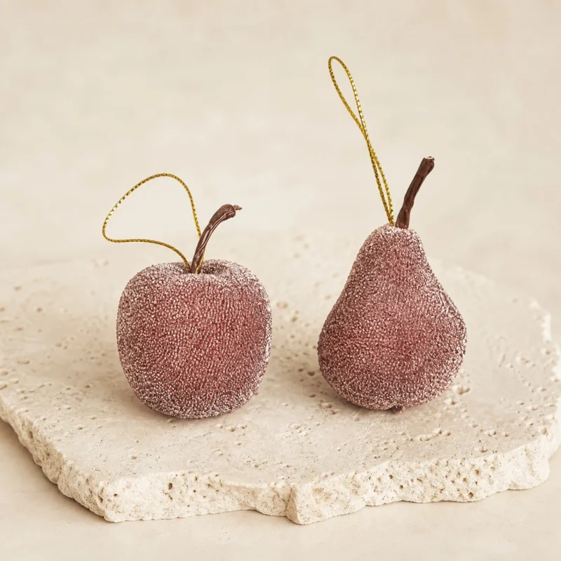 Scatola 6 frutta ice Ø 4 cm mela pera rosso