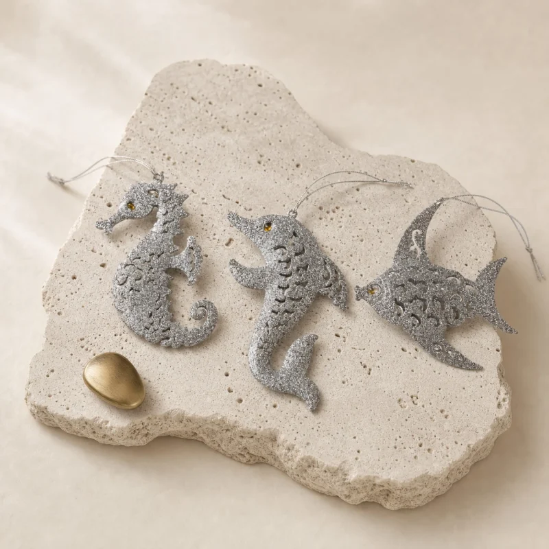 Set 6 Soggetti Atlantide h 12 cm champagne rame