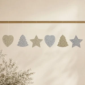 Cuore stella albero h 9 cm oro argento