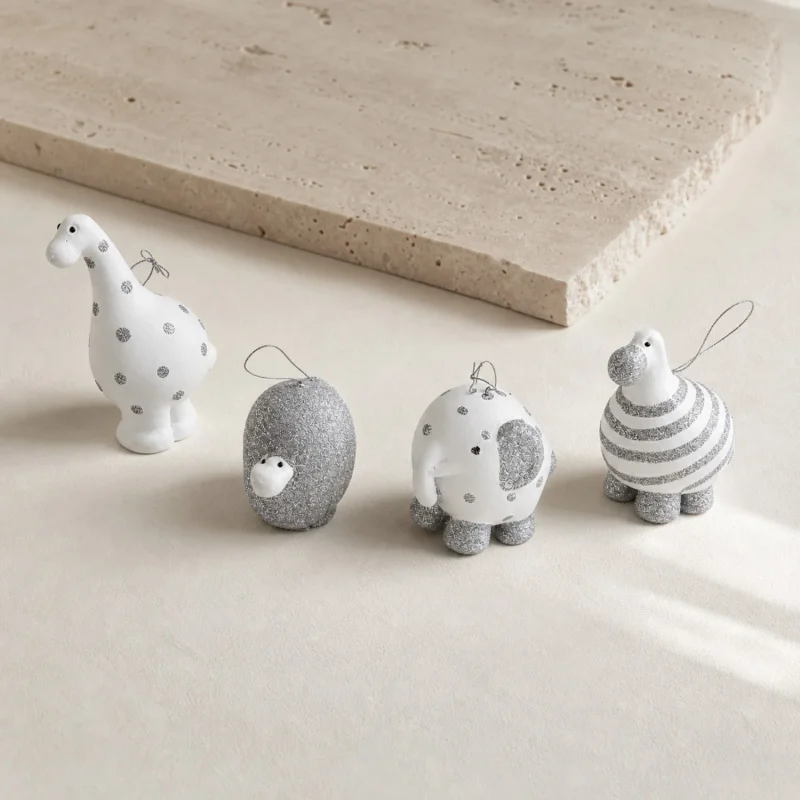 Soggetti Safari h 10 cm 4 modelli bianco argento