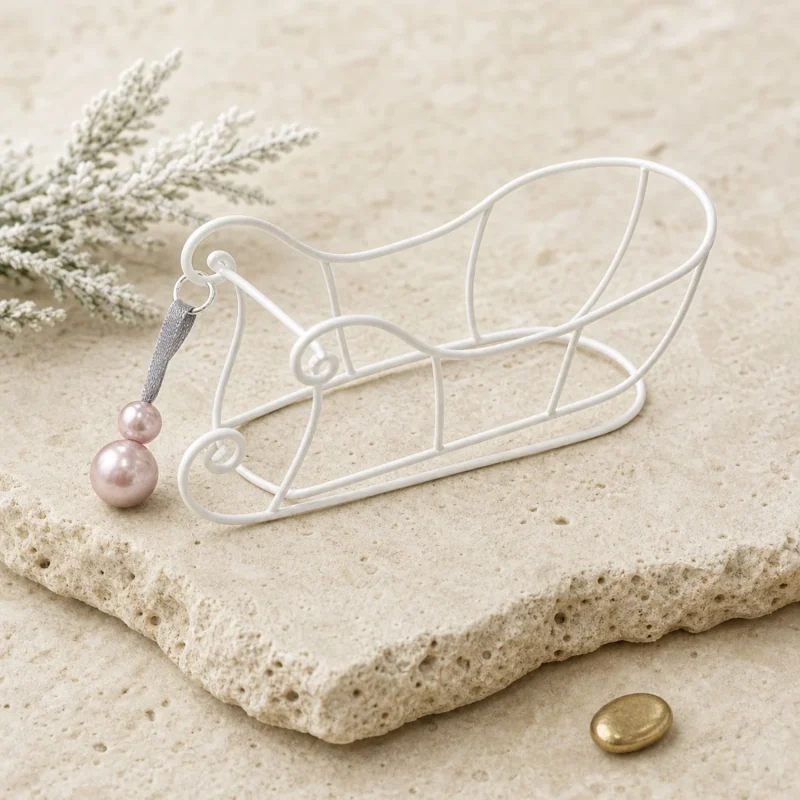 Slitta plexi perle rosa 12x8 cm