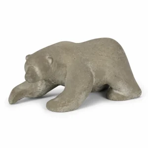 Orso stilizzato in cemento lavorato piccolo 15×6 cm