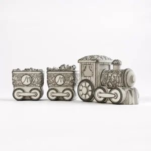 Set soprammobile trenino completo decorato effetto statua