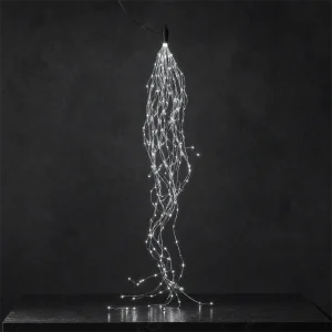 Cascata Luminosa 360 Nano LED Bianco Ghiaccio – luce fissa – L 1,50 m max – filo metallo modellabile – 24V – uso interno