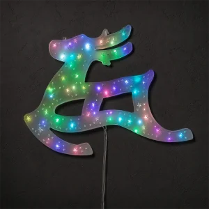 Renna Traforata – 50 LED RGB – effetto cambio colore – 43 cm – 24V – filo trasparente – uso esterno