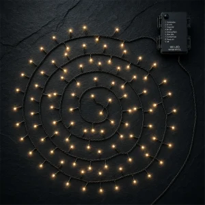 Catena 180 LED Luce Calda – giochi luce con timer (6h ON/18h OFF) – L 9 m – a batteria – uso esterno