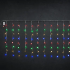 Tenda LED – 80 LED Multicolor – giochi luce – L 1,80 m × H 80 cm – 24V – filo trasparente – uso esterno