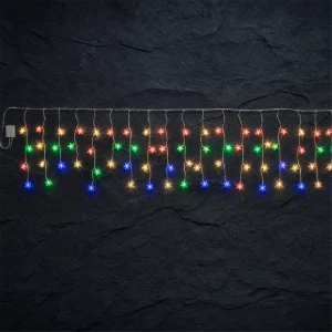 Stalattiti Stelline LED – 180 LED Multicolor – giochi luce – L 4,20 m × H max 50 cm – 24V – filo trasparente – uso esterno