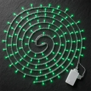 Catena 180 LED Verde – giochi luce memory – L 13 m – 31V – filo trasparente – uso esterno