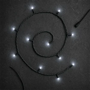 Catena 10 LED Bianco Ghiaccio – luce fissa – passo lampade 20 cm – L 2 m – 230V – uso interno