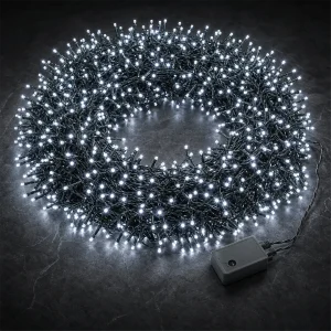 1152 LED Chiari – giochi luce – T.E. 12W – L 23 m – 24V – filo verde – uso esterno