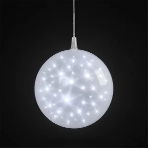 Sfera LED Digitali Ø 20 cm – 48 LED chiari – filo trasparente – giochi luce digitali – 5V – uso interno