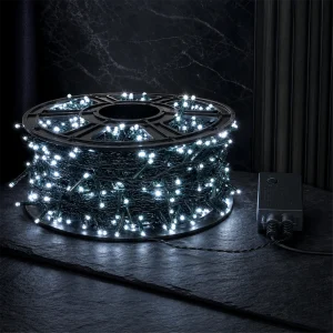 Catena 720 LED Bianco Ghiaccio – giochi luce memory – L 50 m – 31V – uso esterno
