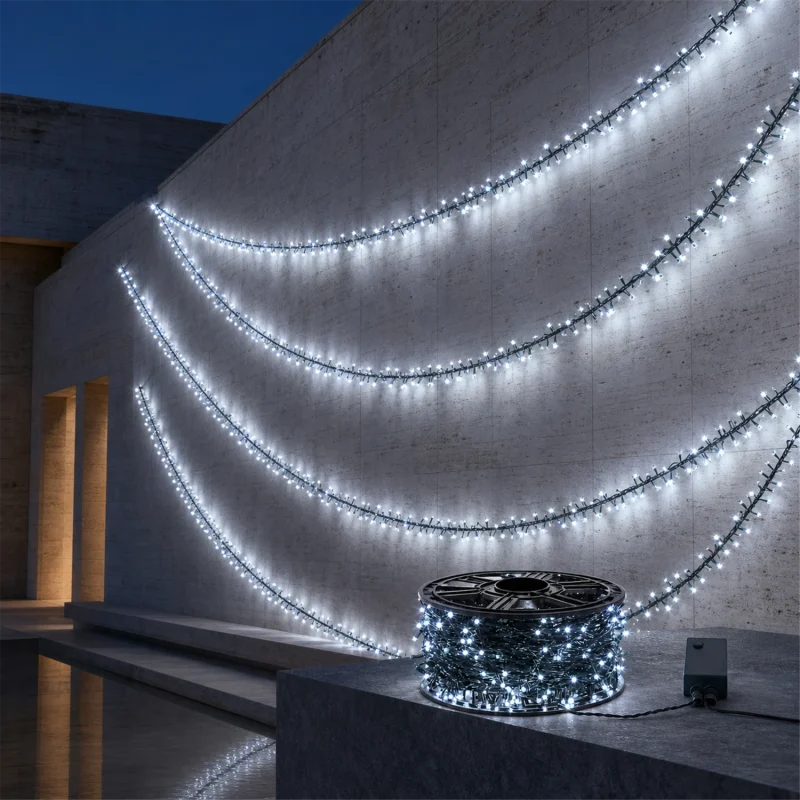 720 LED Ice White Chain - memory light games - L 50 m - 31V - outdoor use