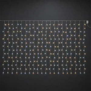 Tenda LED Fusion – 400 LED Bianco Ghiaccio/Luce Calda – giochi Fusion cambio colore – L 4,30 m × H 1 m – 24V – filo trasparente – uso esterno
