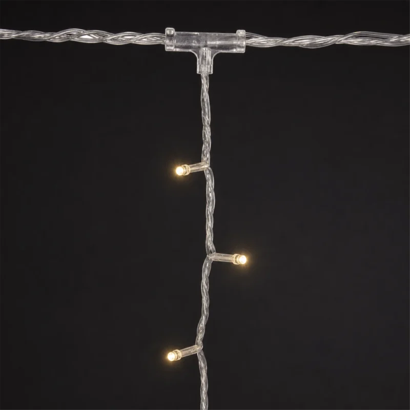 Tenda LED – 200 LED luce calda – giochi luce – L 1,00 m × H max 2 m – filo trasparente – 31V – collegabile (max 3 set) – uso esterno
