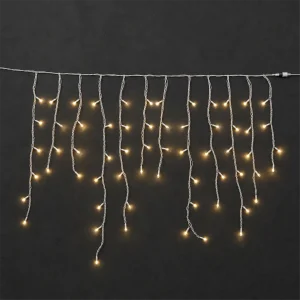 Stalattiti Mega LED luce calda – 180 Mega LED Ø 8 mm – giochi luce – L 3,60 m × H max 80 cm – collegabile (max 5 set) – filo bianco – 31V – uso esterno