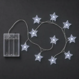 Stelline in Acrilico NanoLED – 20 NanoLED chiari – L 175 cm – luce fissa – a batteria – uso interno
