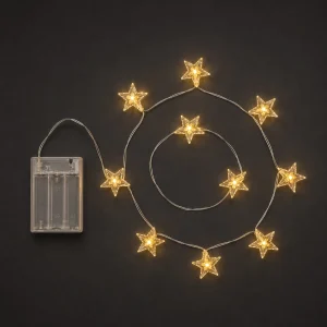 Stelline Acrilico NanoLED – 20 NanoLED luce calda – L 175 cm – luce fissa – a batteria – uso interno