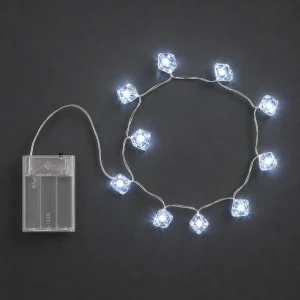 Diamantini Acrilico NanoLED – 10 NanoLED chiari – L 90 cm – luce fissa – a batteria – uso interno