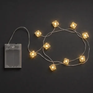 Diamantini Acrilico NanoLED – 10 NanoLED luce calda – L 90 cm – luce fissa – a batteria – uso interno
