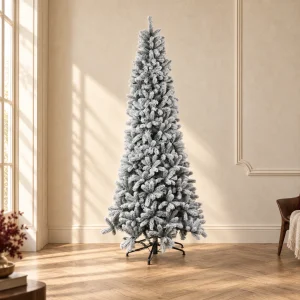 Albero di Natale Slim Innevato Abete Monte Cimone Real Touch h 210 cm ø 78 cm