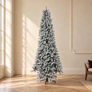 Albero di Natale Slim Innevato Abete Monte Cimone Real Touch h 240 cm ø 87 cm