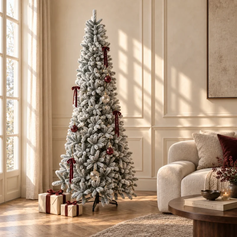Slim Árbol de Navidad Nevado Monte Cimone Abeto h 180 cm ø 65 cm
