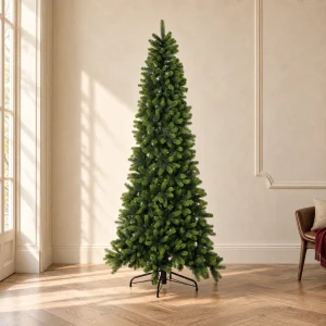 Albero di Natale Slim Verde Abete Monte Cimone Real Touch h 210 cm ø 78 cm