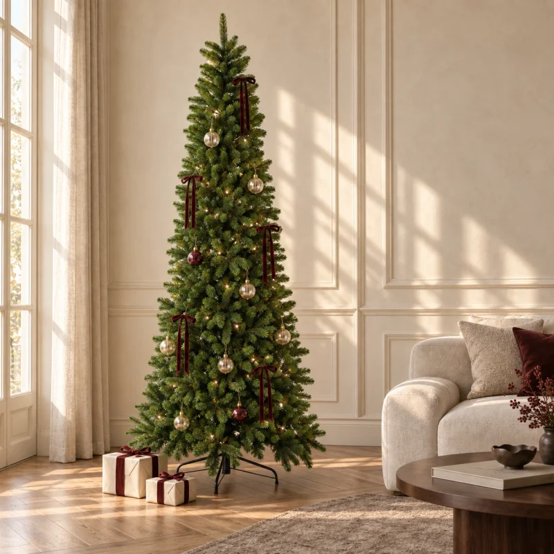 Slim Christmas Tree Green Fir Monte Cimone h 210 cm ø 78 cm