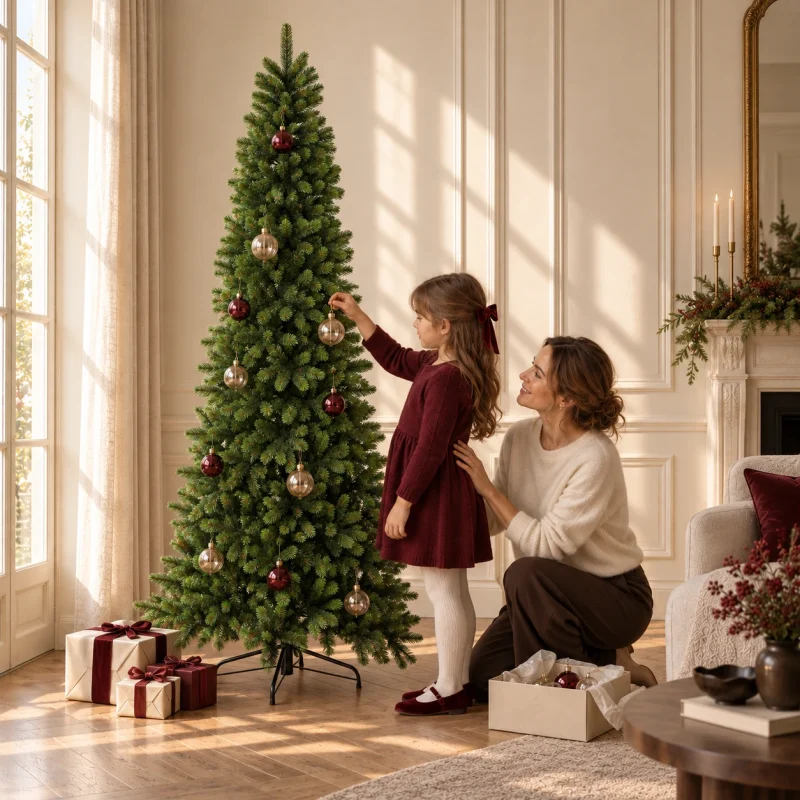 Slim Christmas Tree Green Fir Monte Cimone h 210 cm ø 78 cm