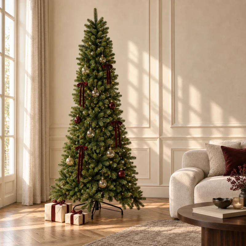 Árbol de Navidad Monte Cimone Abeto Verde Slim h 240 cm ø 87 cm