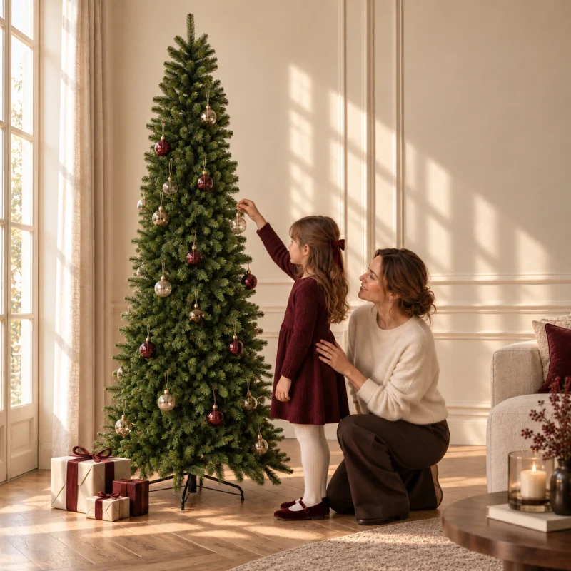 Árbol de Navidad Monte Cimone Abeto Verde Slim h 240 cm ø 87 cm