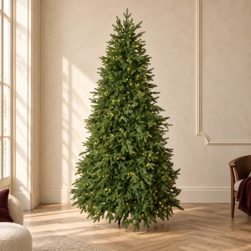 Christmas tree Everest Total Real Touch with built-in lights h 210 cm ø 137 cm