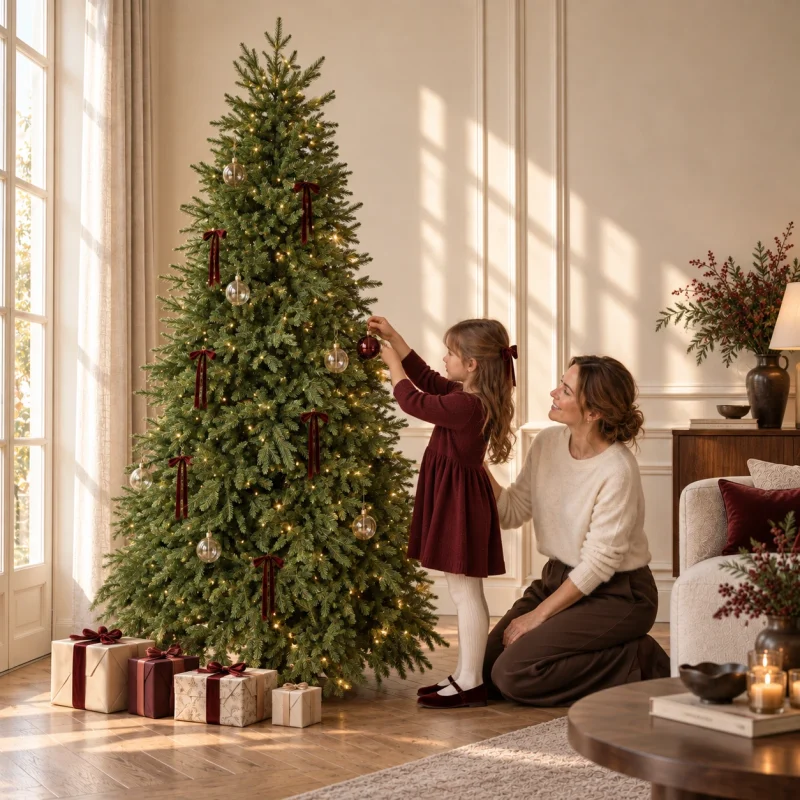 Christmas tree Everest Total Real Touch with built-in lights h 210 cm ø 137 cm