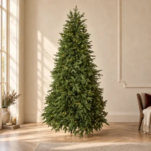 Albero di Natale Abete Everest Total Real Touch 100% PE con luci incorporateh 240 cm ø 149 cm