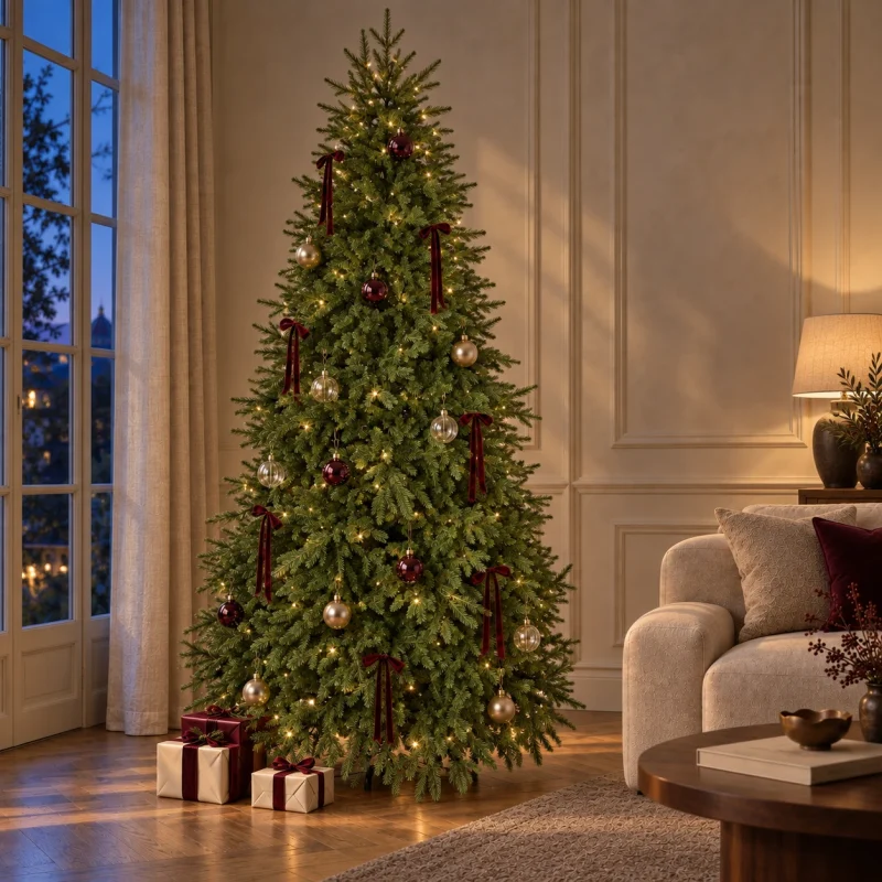 Christmas tree Everest Total Real Touch with built-in lights h 240 cm ø 149 cm