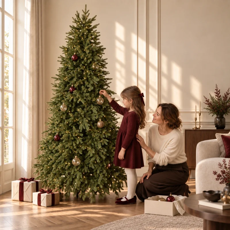Christmas tree Everest Total Real Touch with built-in lights h 240 cm ø 149 cm