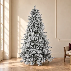 Albero di Natale Abete Cristallo Innevato Real Touch h 210 cm ø 142 cm