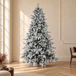 Albero di Natale Abete Cristallo Innevato Real Touch h 240 cm ø 157 cm