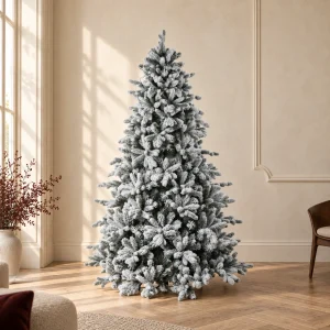 Albero di Natale Abete Cristallo Innevato Real Touch h 150 cm ø 116 cm
