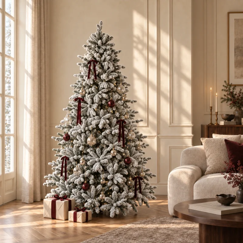 Sapin de Noël Cristal Enneigé Sapin h 150 cm ø 116 cm