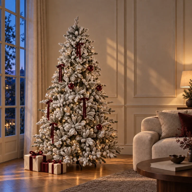 Sapin de Noël Cristal Enneigé Sapin h 150 cm ø 116 cm