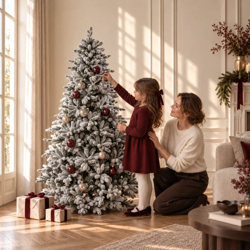 Sapin de Noël Cristal Enneigé Sapin h 150 cm ø 116 cm