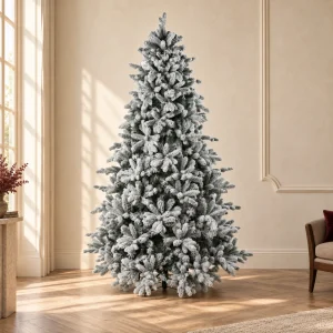 Albero di Natale Abete Cristallo Innevato Real Touch h 270 cm ø 172 cm