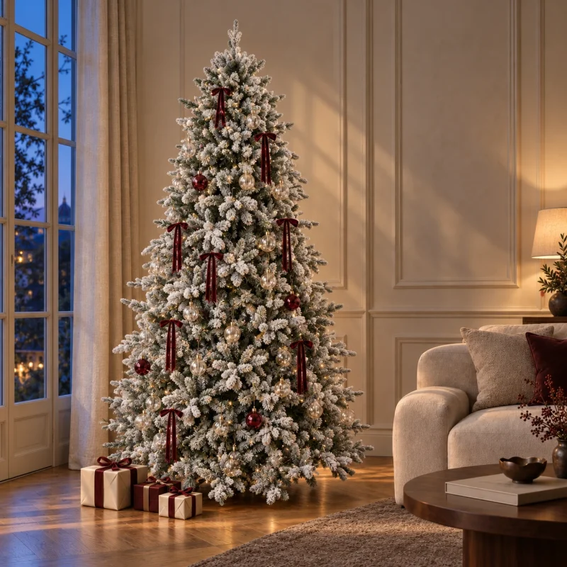Sapin de Noël Cristal Enneigé Sapin h 270 cm ø 172 cm