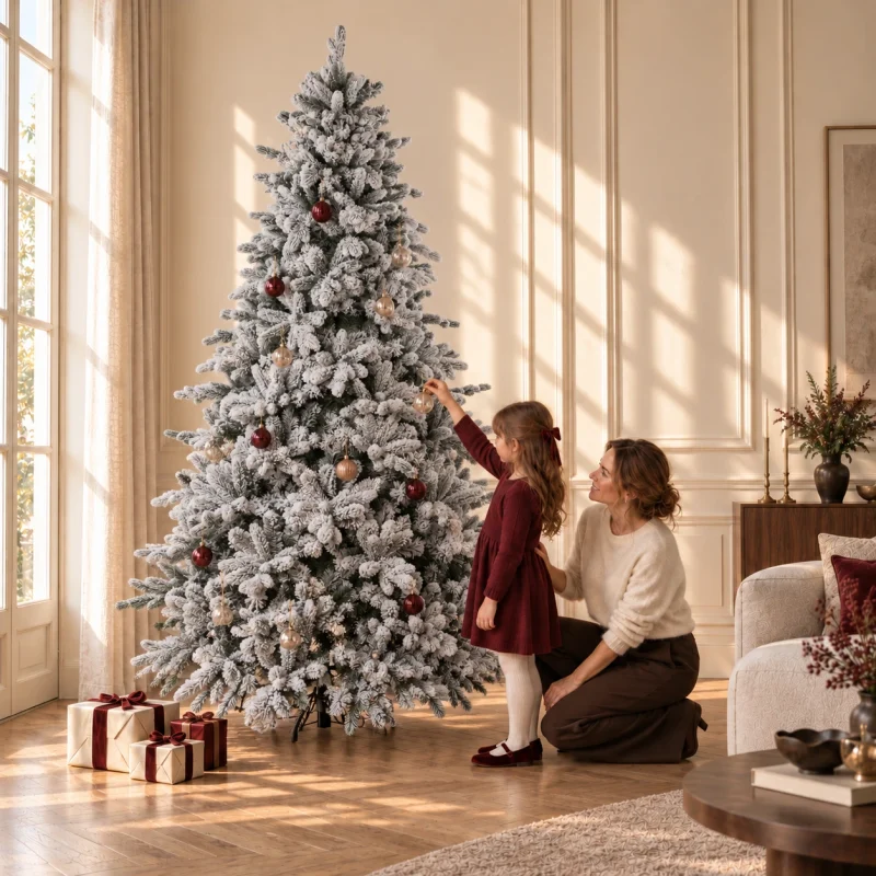 Sapin de Noël Cristal Enneigé Sapin h 270 cm ø 172 cm