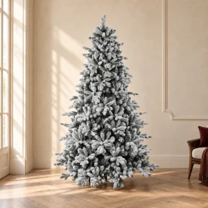 Albero di Natale Abete Cristallo Innevato Real Touch h 180 cm ø 127 cm